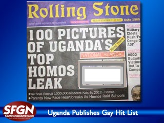Photo of Rolling Stone newspaper. Headline reads 100 Photos of Uganda's Top Homos Leak