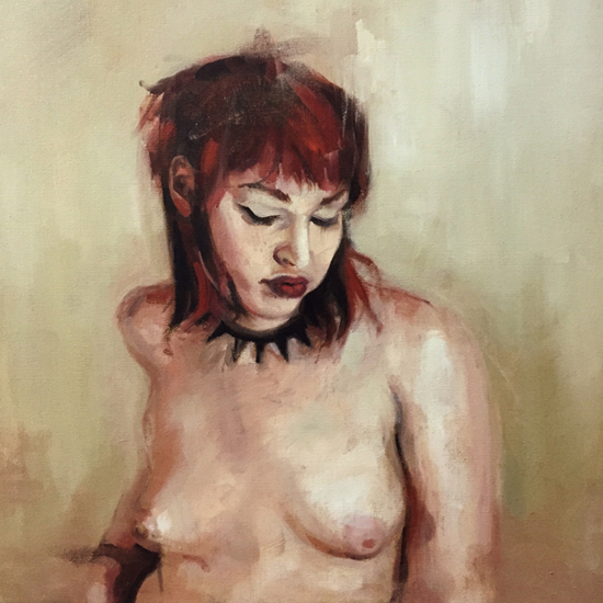 Portrait of Jobhaver (Rebeka Refuse) Oil on Canvas, 20x20 in Catherine Graffam