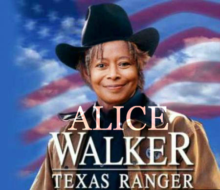 Alice Walker Texas Ranger. Chuck Norris's face replaced with Alice Walker's