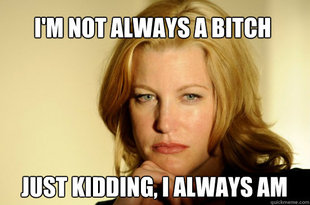 Skyler White with text "I'm not always a bitch. Just kidding, I always am"