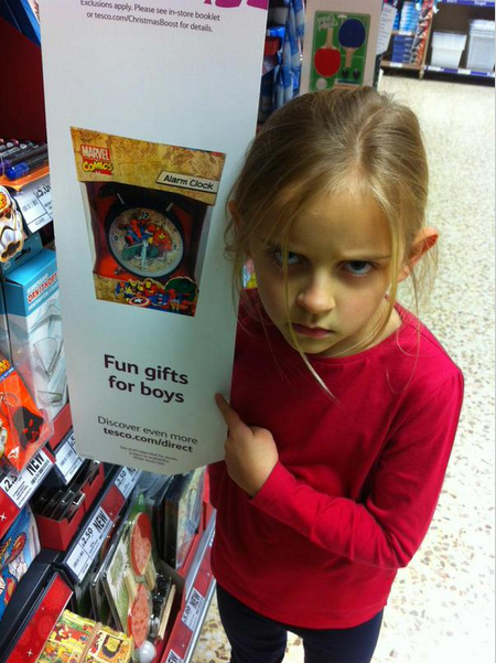 Photo of the Day: 7-year-old girl unimpressed by sexist advertising
