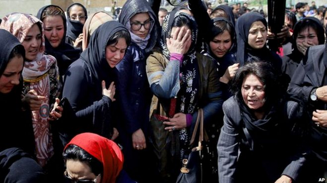 Afghan women at funeral