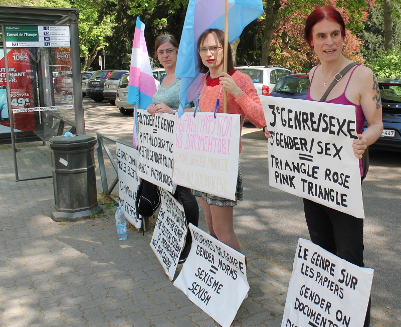 trans activists protesting