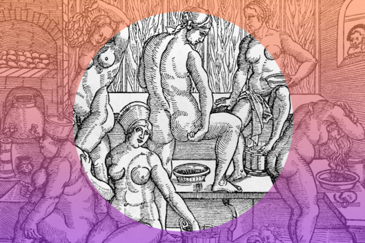old illustration of naked bodies