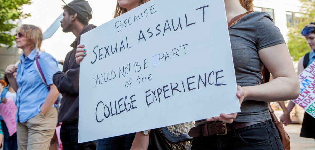 protest against campus sexual assault