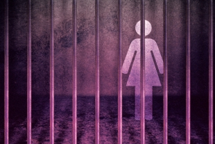 women icon behind bars