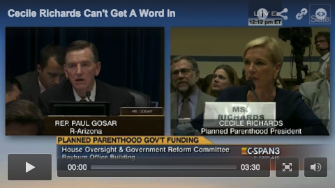 cecile richards being interrupted screen shot