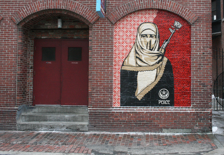 mural of woman in hijab