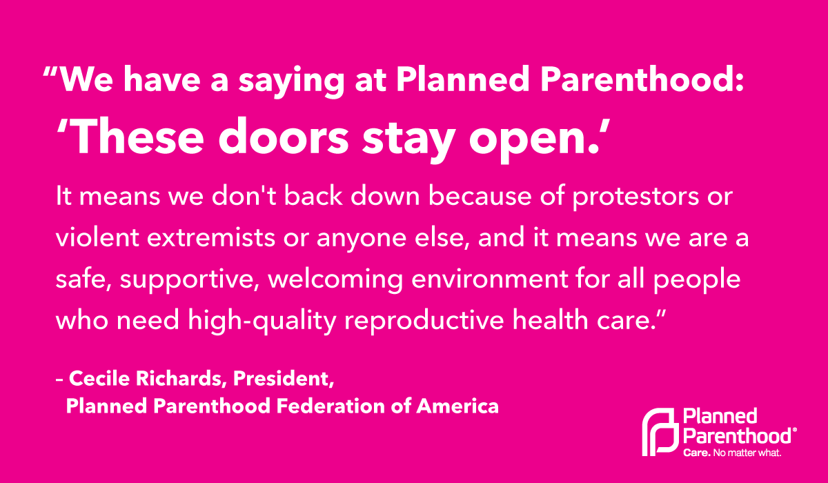 These doors stay open image from Planned Parenthood.
