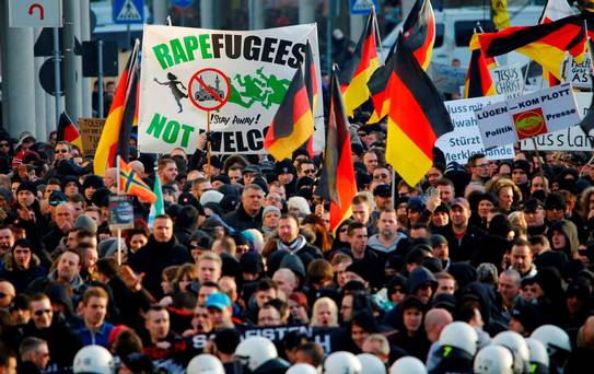 Right-wing protesters in Germany.