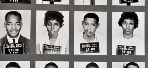 Mug shots of Freedom Riders, who were arrested in 1961 in Jackson, Miss., for "breach of peace" and refusal to obey a police order after they attempted to use "whites only" restrooms and lunch counters.