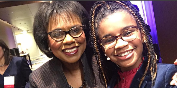Marley Dias with Anita Hill at the National Women's Law Center annual dinner