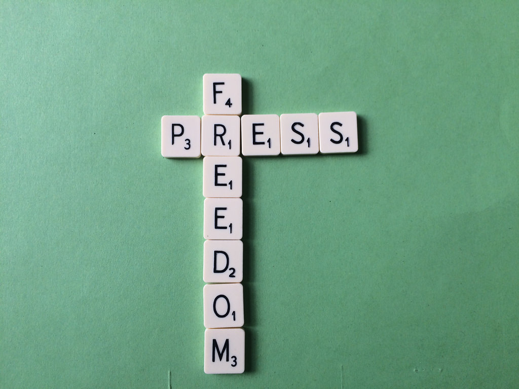 freedom of the press written in scrabble letters