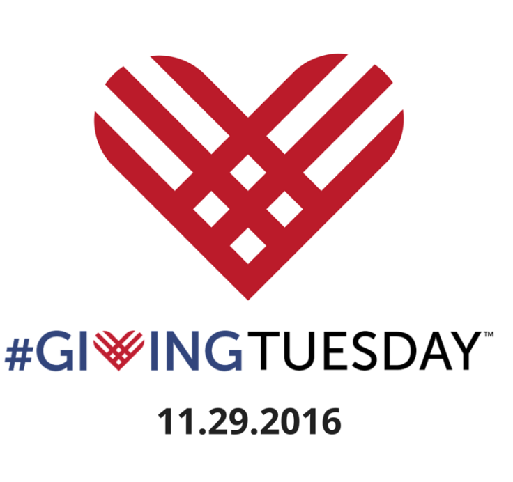 a red heart made of lines and the giving tuesday copy with a hashtag in front